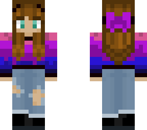 girl with purple and blue sweater