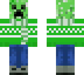 green christmas creeper w scarf