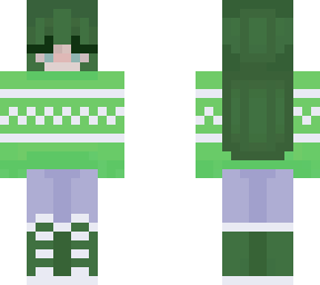 green winter sweater girl