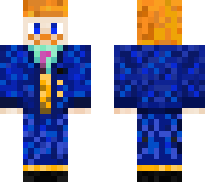 orange and blue suit (pink tie)