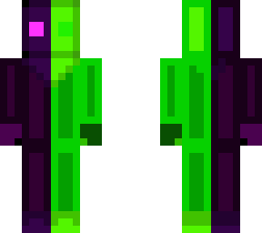 half purple half green