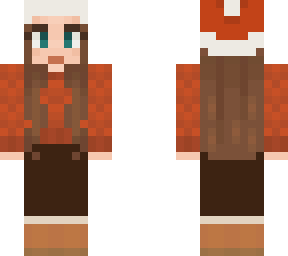 red sweater girl with santa hat