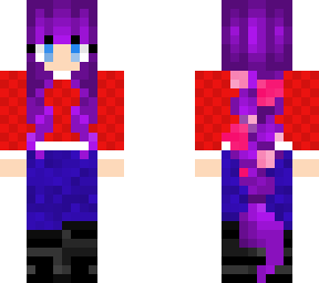 christmas sweater/purple hair