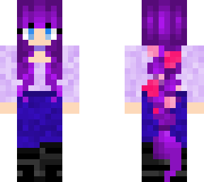 purple hair/blue jeans