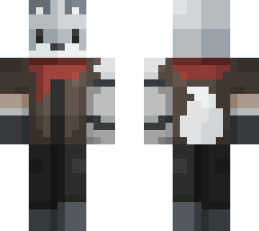 white fox with outfit