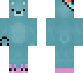 bear with bunny slippers and hat