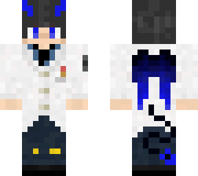 blue scientist demon with dagger