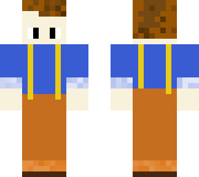 short brown hair with suspenders/braces