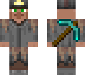 villager with pickaxe