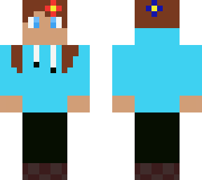 girl with hoodie blue/green