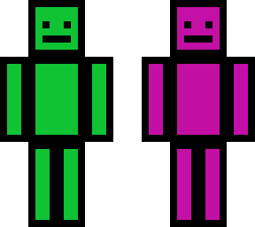 green and pink