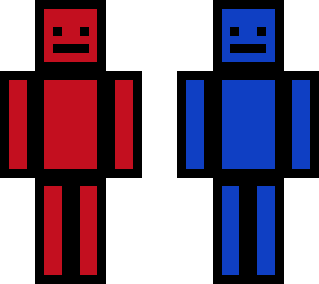 red and blue cube