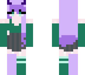cute purple and teal demon girl