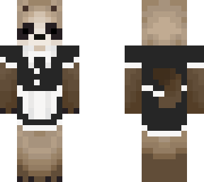raccoon dog in maid-dress