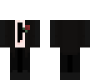 black suit with rose