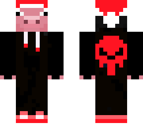 red hodie pig with santa hat