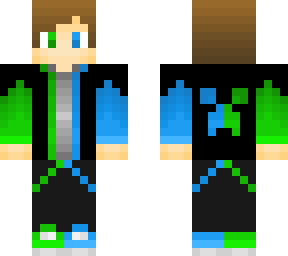 blue and green gamer boy