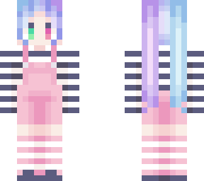 girl blue purple hair pigtails