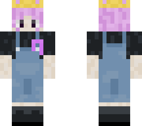 pink hair overall person
