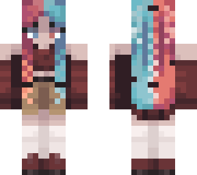 red crop top hoodie wish shorts | red / blue hair |lyra 2 mctower