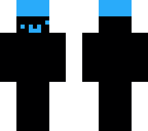 black blob with blue hat