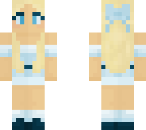 blue dress, blonde girl