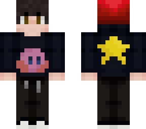 curly haired masculine skin with beanie, headphones, kirby, and warpstar.
