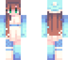 girl wearing blue winter clothes???