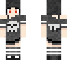 some goth girl with a skull t-shirt