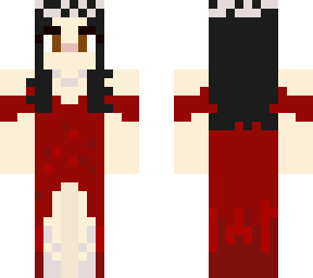 black hair w red dress