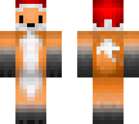 fox with christmas hat
