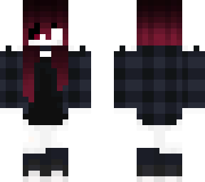 girl black and red hair demon ghost