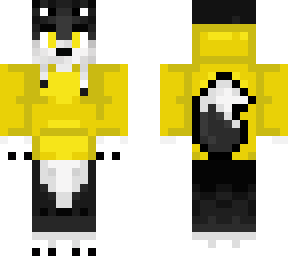 husky with a yellow jacket