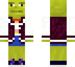 shrek with a varsity jacket