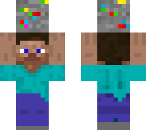 steve holding a rainbow crystal ore