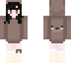 black hair bear girl