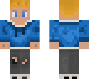 blonde boy in blue hoodie