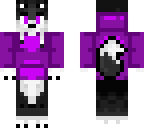 husky with a purple jacket