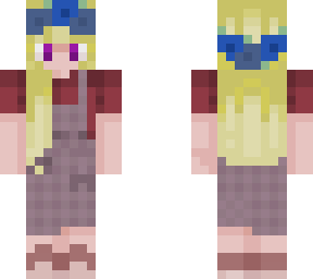 blonde overalls