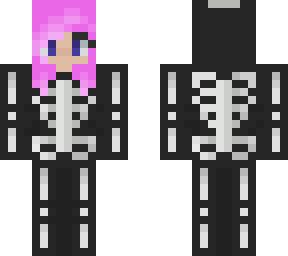 pink hair skeleton onesie