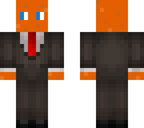 orange in a suit