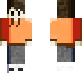 orange hoodie person