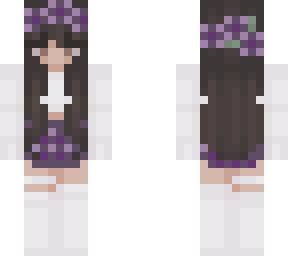 purple sweet brunette girl flower