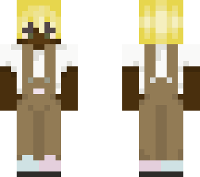 yellow-hair with bunny overalls