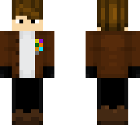 boy with brown jacket
