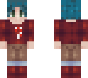 candy cane sweater and aqua hair