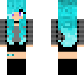 cyan hair girl