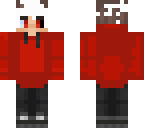 ghoul red hoodie boy currupt hair to white