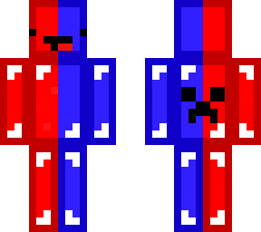 red-blue skeppy with creeper face back