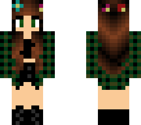 green flannel + flower crown green eyes